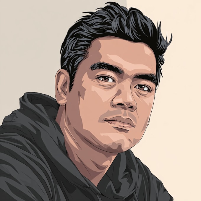 draw cartoon vector portrait with your face
