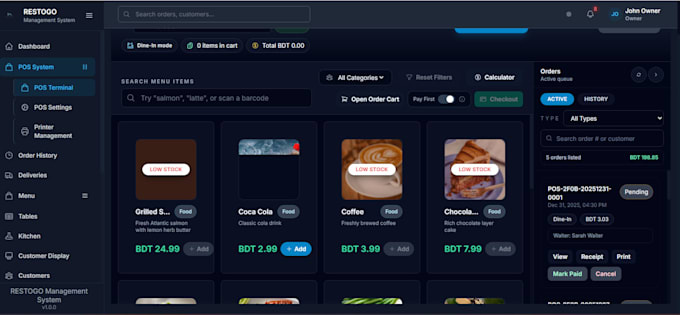 build a complete restaurant pos and management system