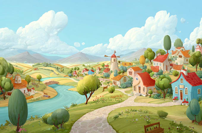 create environment concept art for cartoons and games