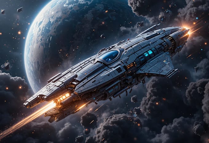 draw high quality spaceship concept