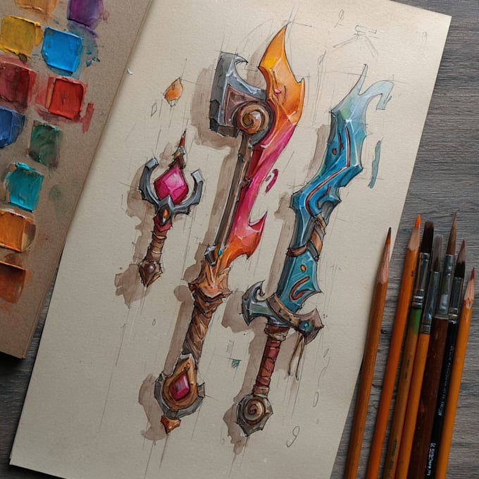 draw your prop or fantasy weapon designs