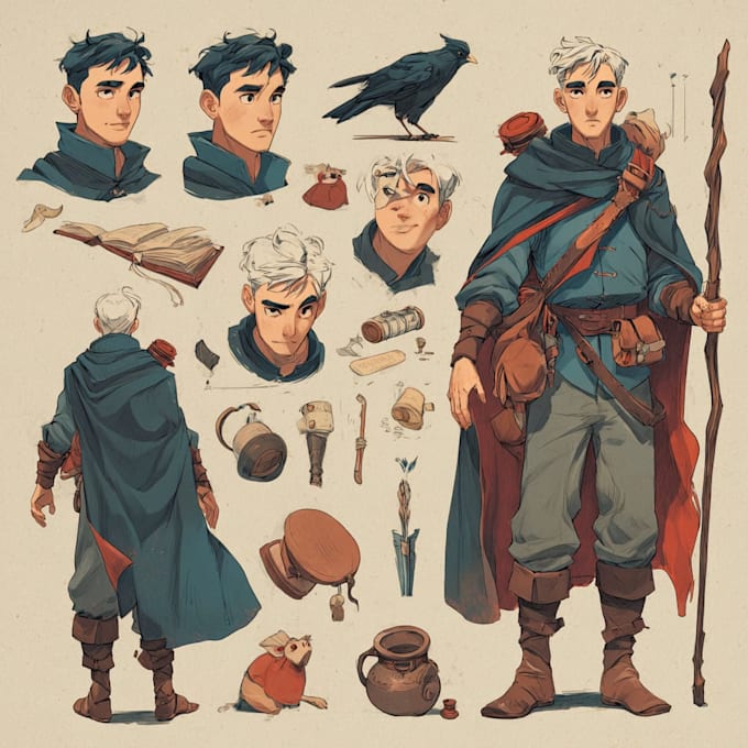 desing unique fantasy character sheets with prop