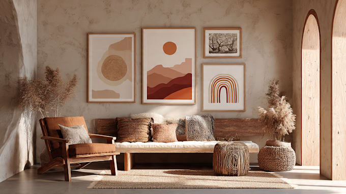 design custom boho digital wall art