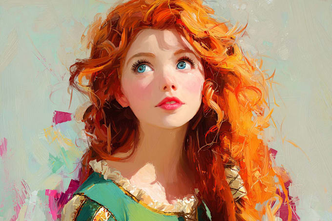 create a magical disney style portrait art