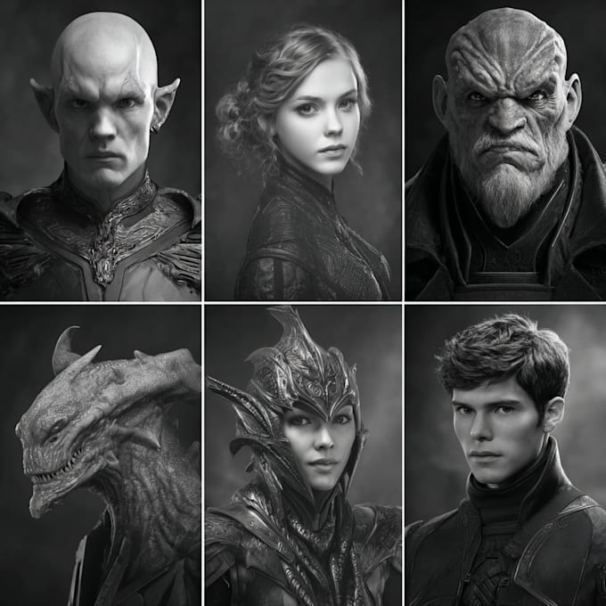 create scifi, fantasy, superhero character design