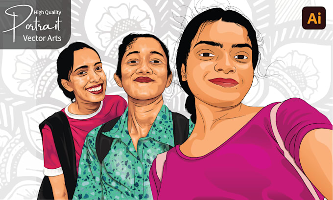 draw professional custom vector portraits