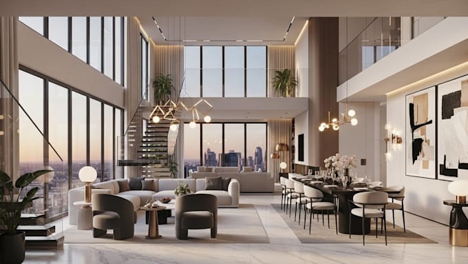 Create 3d penthouse design, condo apartment, apartment complex design ...