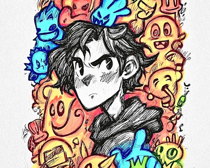 draw unique hand drawn doodle illustrations with personality