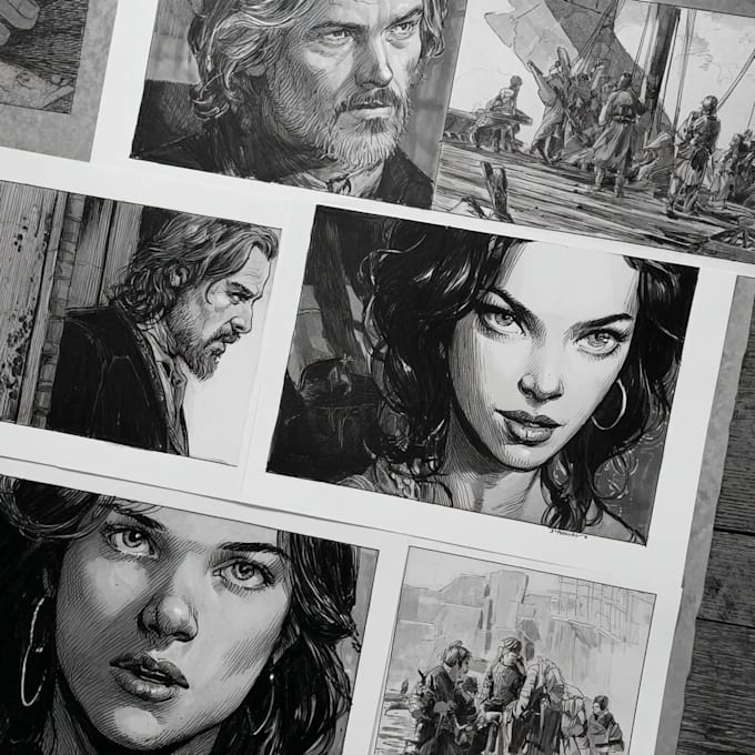 do comics book pages, storyboards, illustrations
