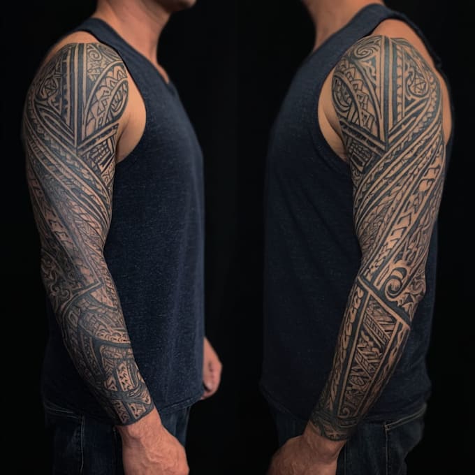 create your custom tribal polynesian tattoo sleeve