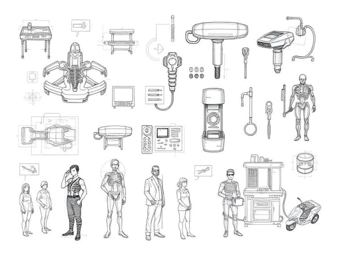 draw professional medical concept sketches