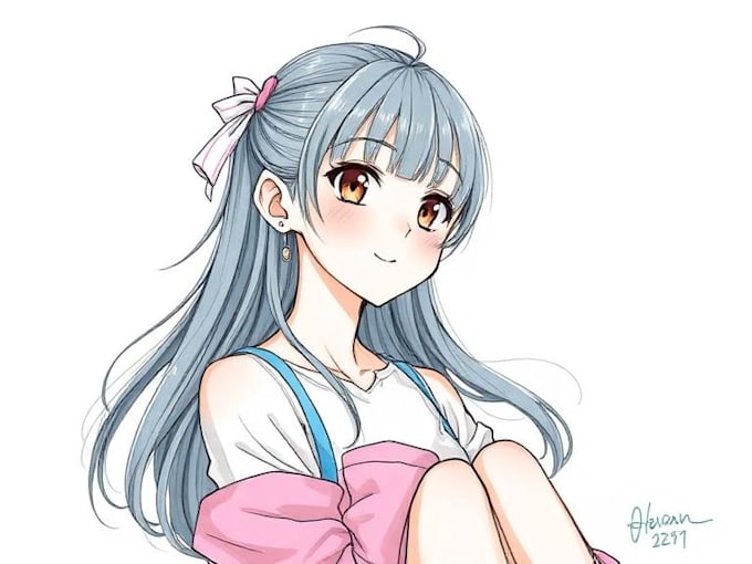 draw anime sketch colored