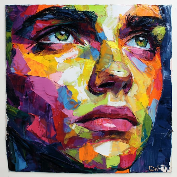 paint expressive colorful abstract portraits