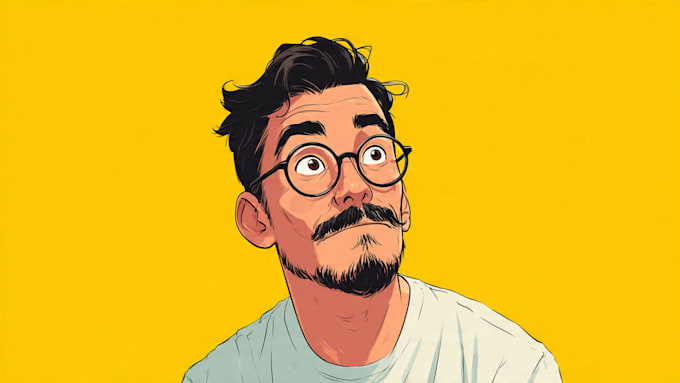draw cartoon vector portrait with your face