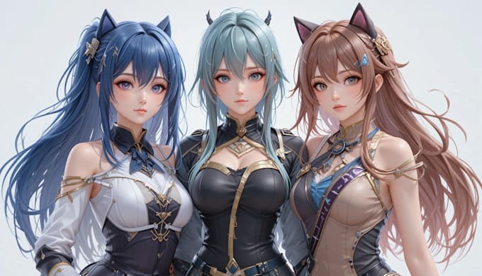 create 3d anime characters for video games