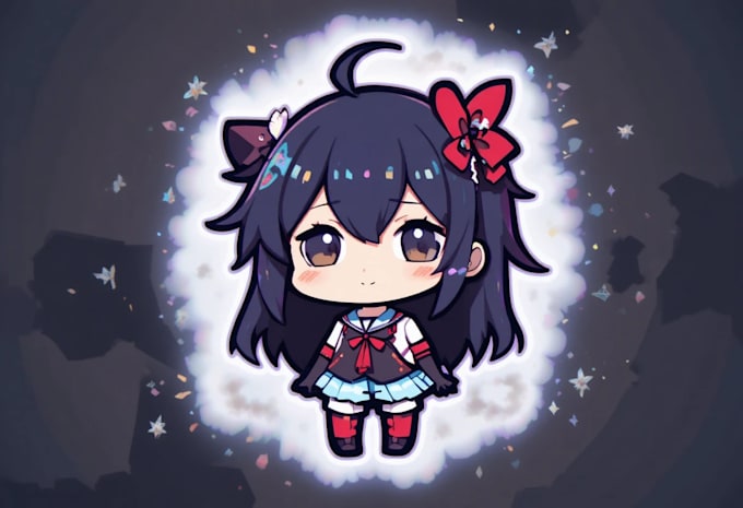 design exclusive logo with cute anime mascot, chibi