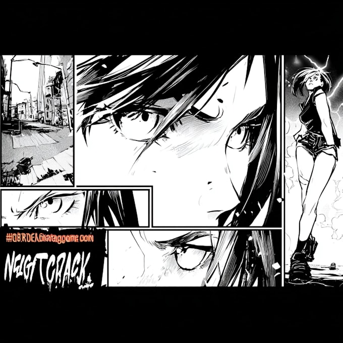 Draw a black and white comic page with cool manga style by Sunettouw ...