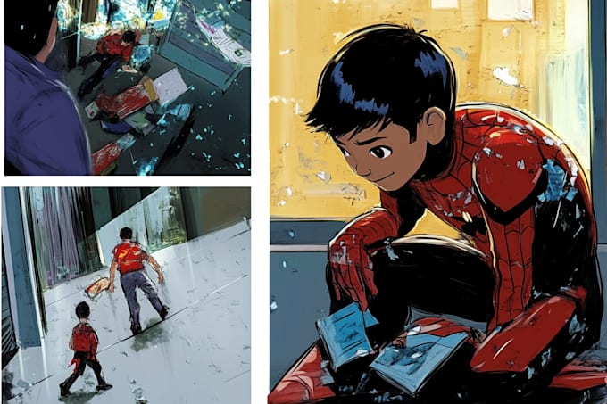 draw a comic book illustration, comic graphic novel