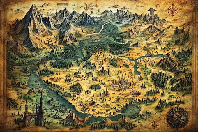 make fantasy map illustration