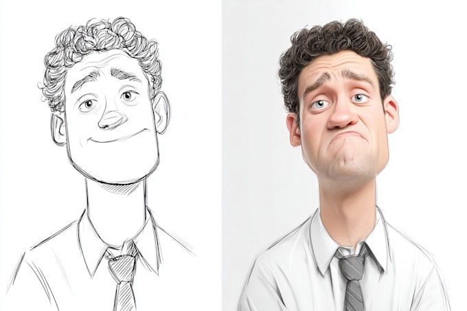 create vector cartoon caricature avatar portrait
