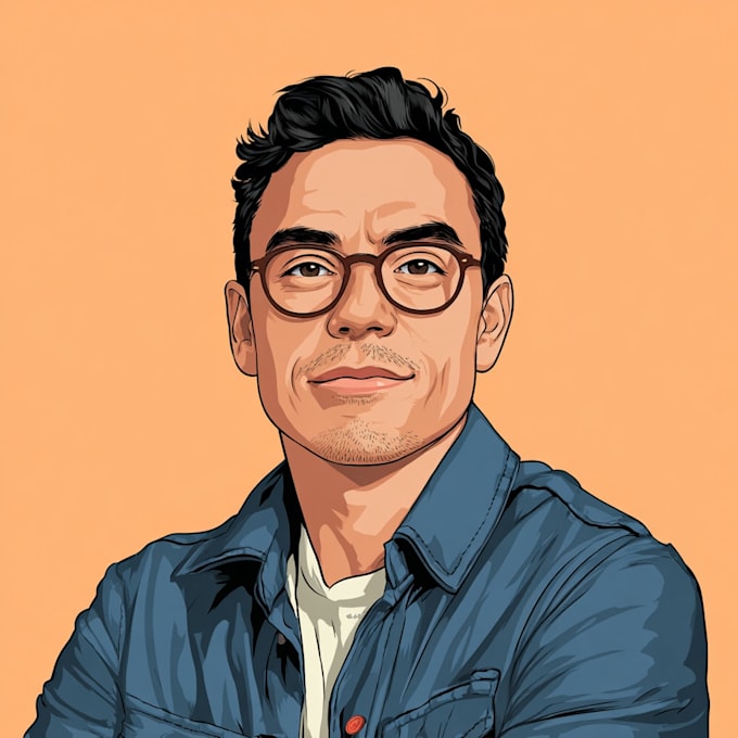 create cartoon portrait vector portrait from