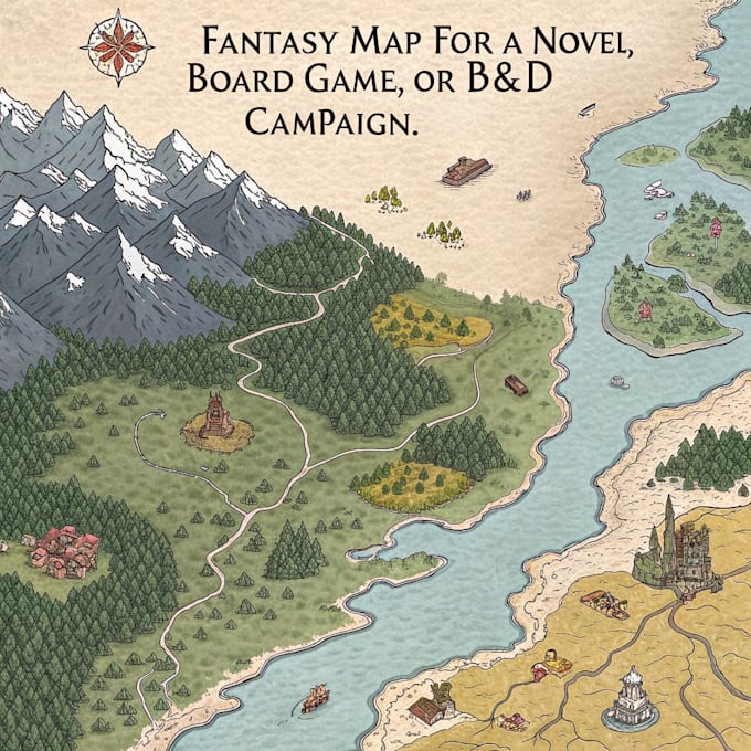 o fantasy city map for dnd map illustration world vector map