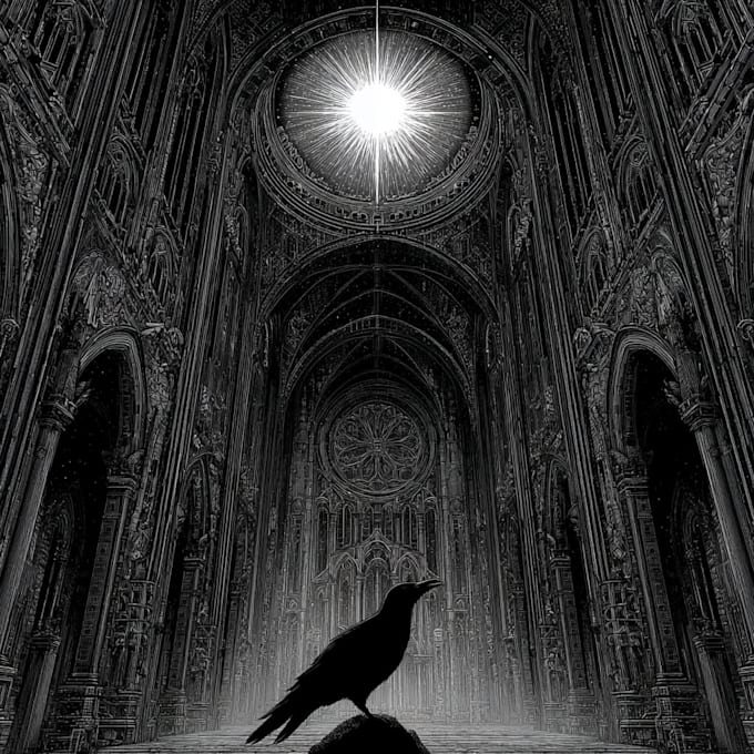 draw horror and gothic line art illustrations