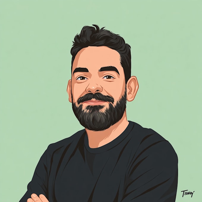 draw a vector cartoon portrait or avatar