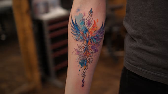 custom a watercolor tattoo design