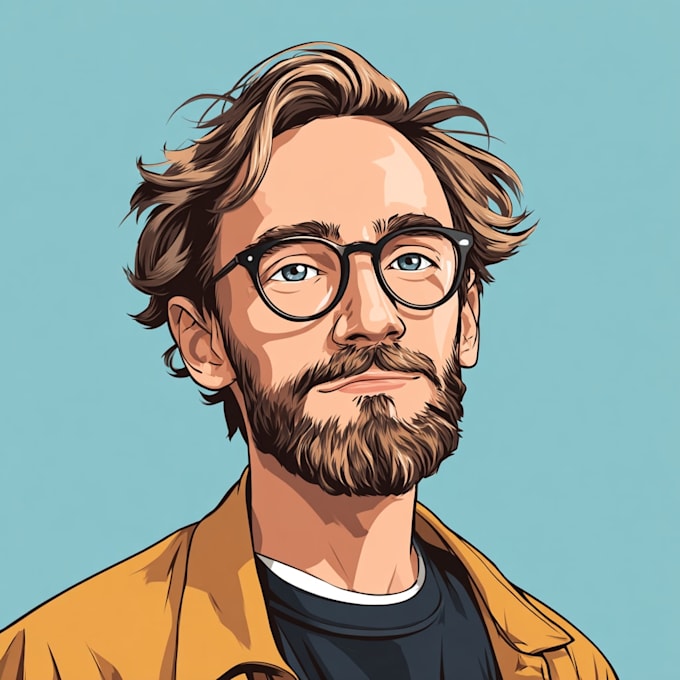 create a cartoon vector portrait