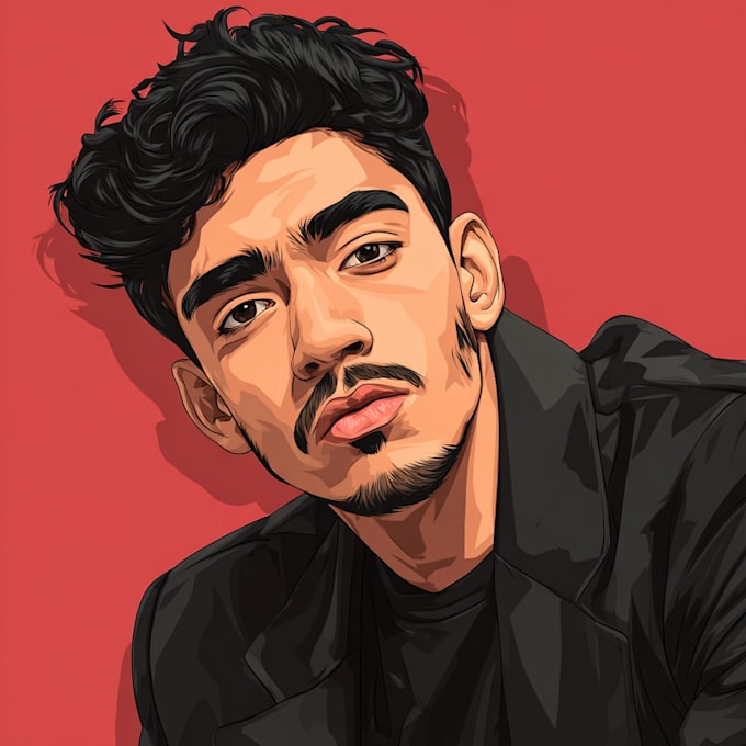 draw cartoon vector portrait with your face