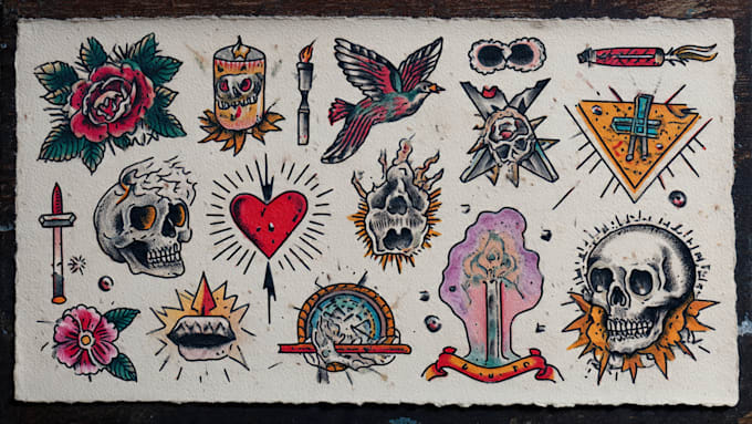 draw aesthetic old school tattoo design