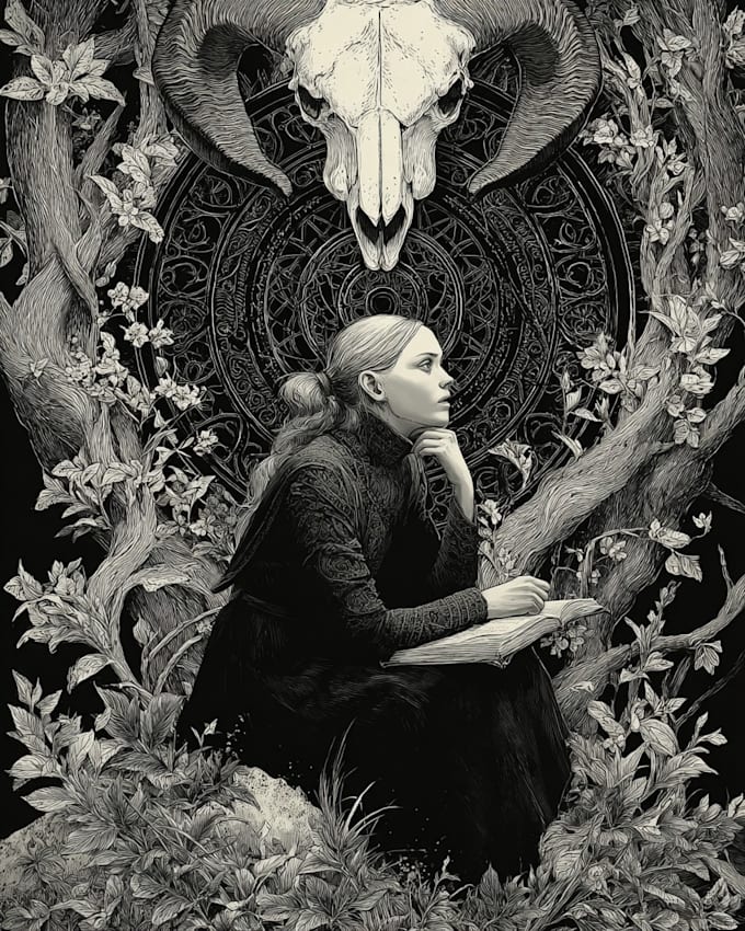 make a horror illustrations for books
