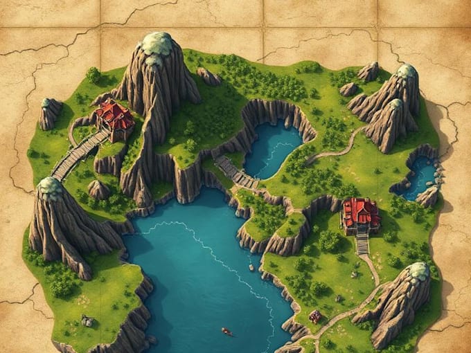 draw fantasy map, landscape design, rpg map dnd art