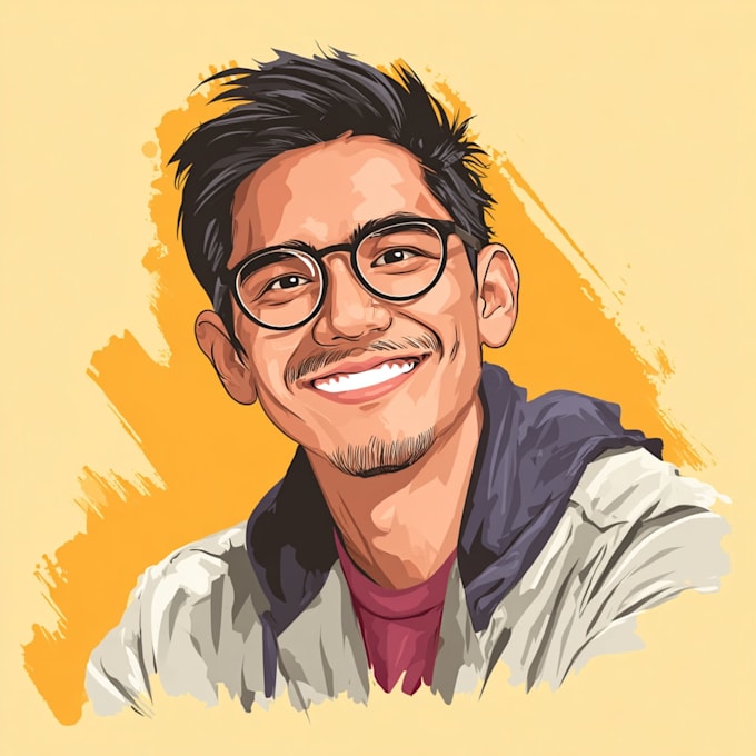 cartoon flat vector avatar or portrait
