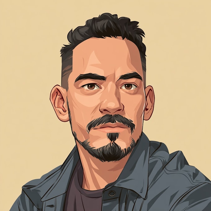 draw cartoon vector portrait with your face
