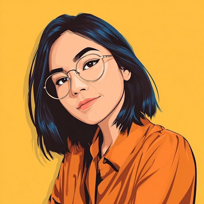 cartoon vector portrait illustration
