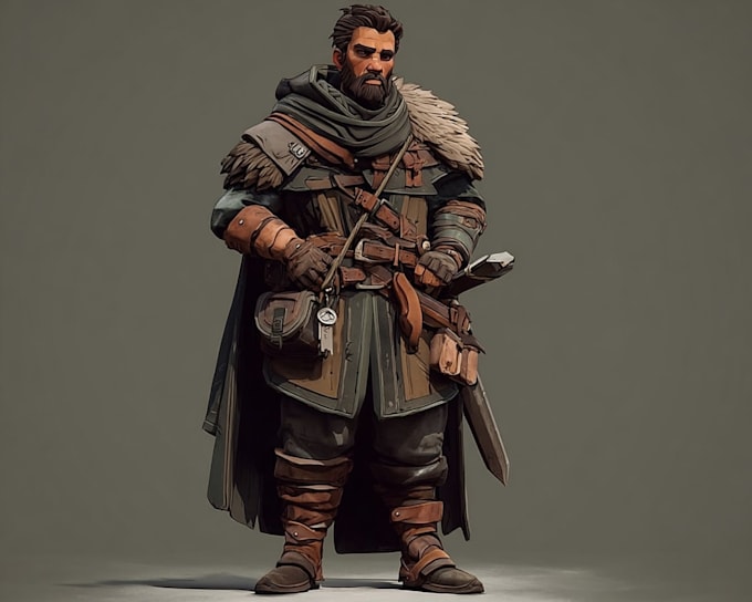 make realistic game character concept art