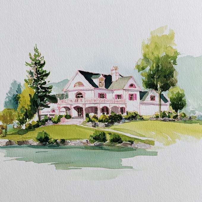 paint a awesome watercolor wedding venue