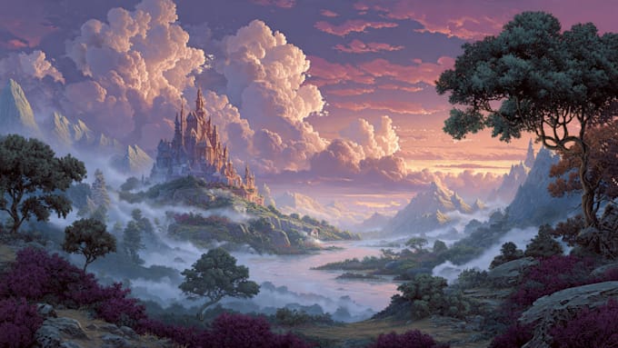 digitally paint fantasy landscape
