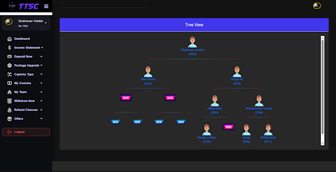build MLM binary software with admin panel