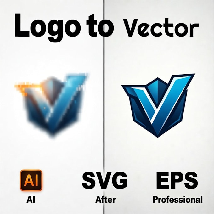 do logo vector tracing, redraw and convert to svg eps ai