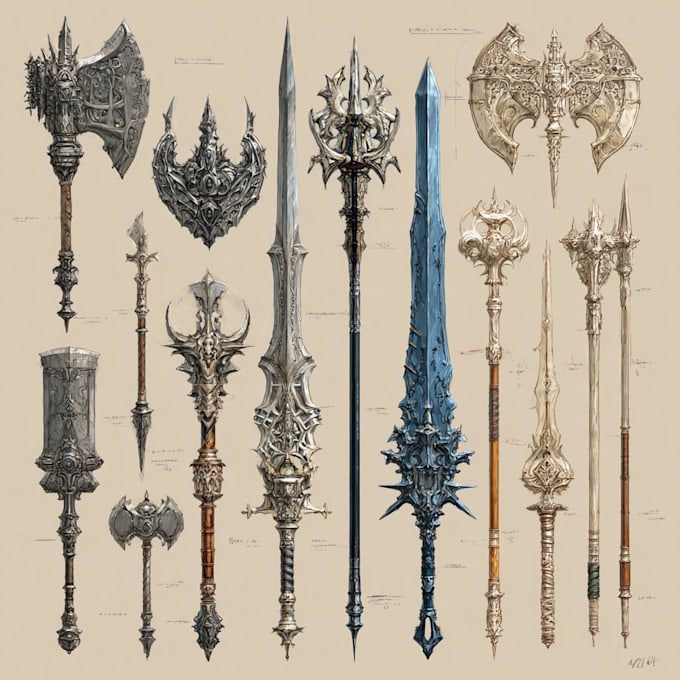 draw your prop, fantasy or futuristic weapon designs