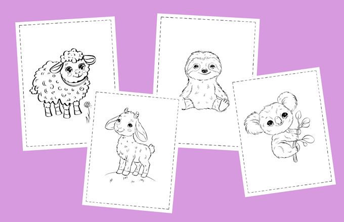 draw cute, unique coloring book page