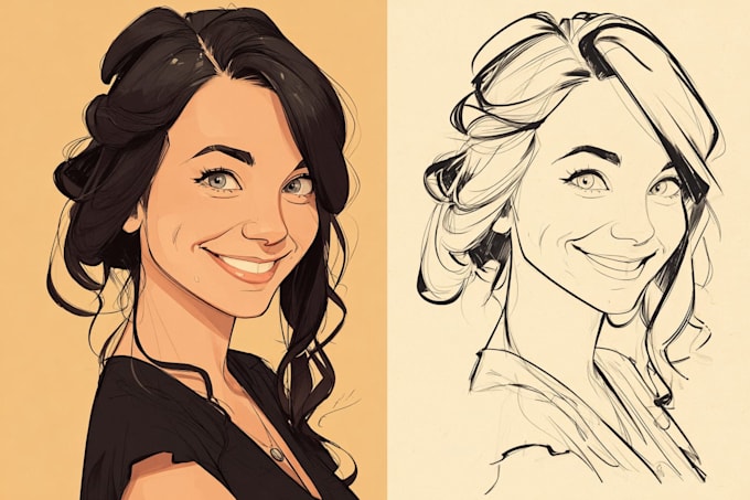 create big head cartoon caricature vector from your photo