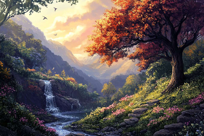 draw pixel art background and landscape
