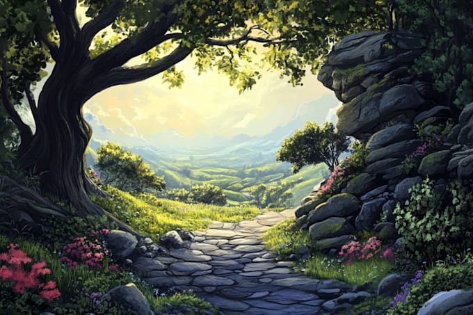 do fantasy landscape illustrations