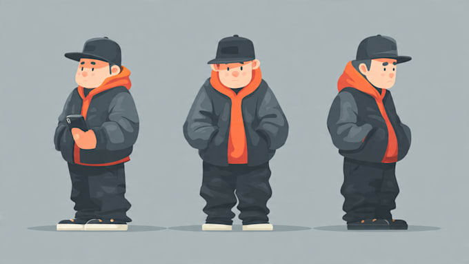 draw flat vector character design