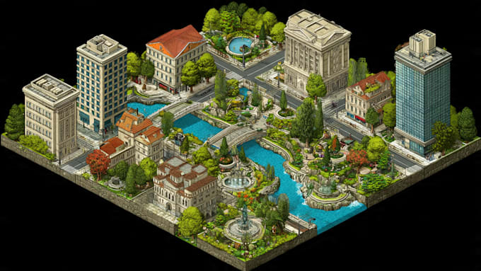 create a professional isometric map