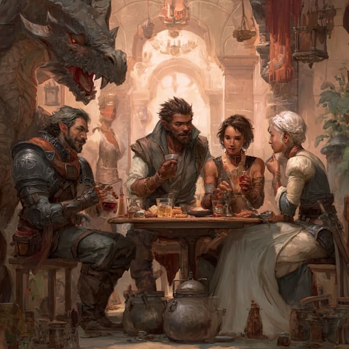 Create dnd party art, fantasy character for dnd party by Faapvark | Fiverr